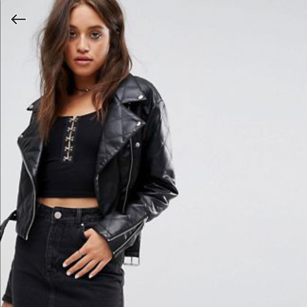 ASOS black faux leather jacket
